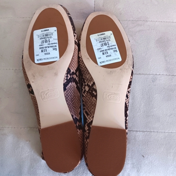 Korks NEW Padilla Flats Leather Natural size.9.5 Snakeprint - Picture 5 of 6